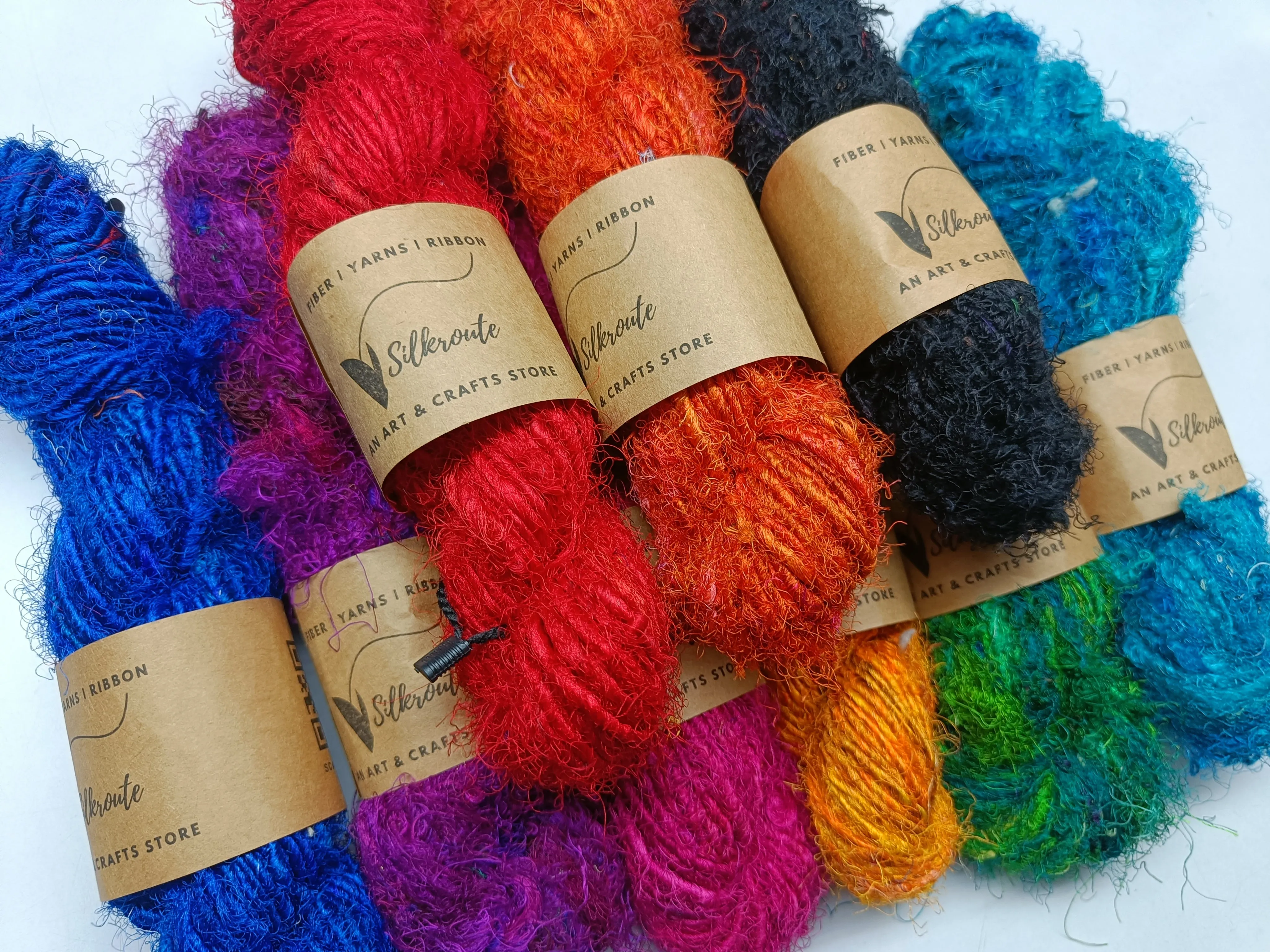 10 Colors Recycled Sari Silk Yarn Regular