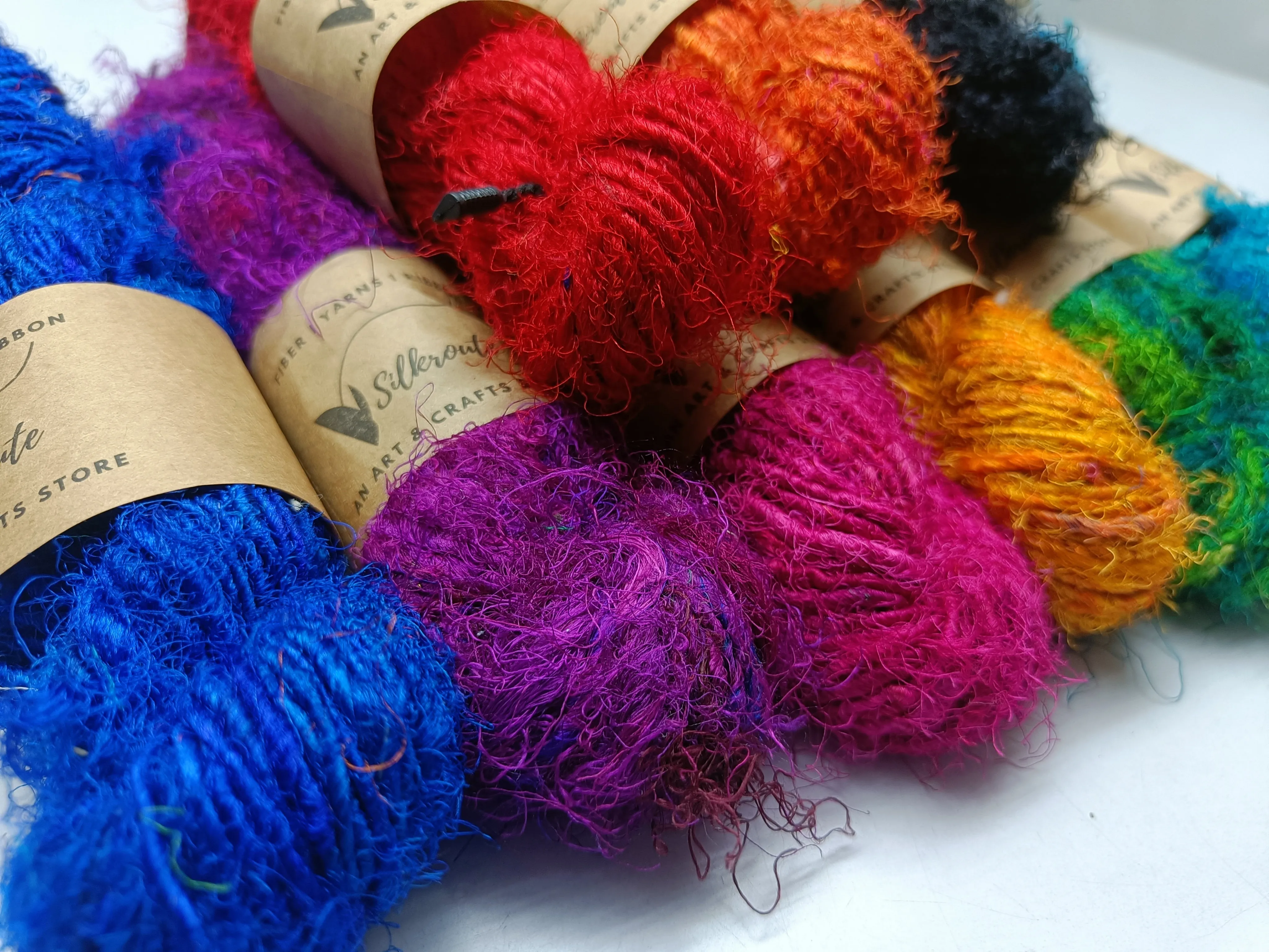 10 Colors Recycled Sari Silk Yarn Regular