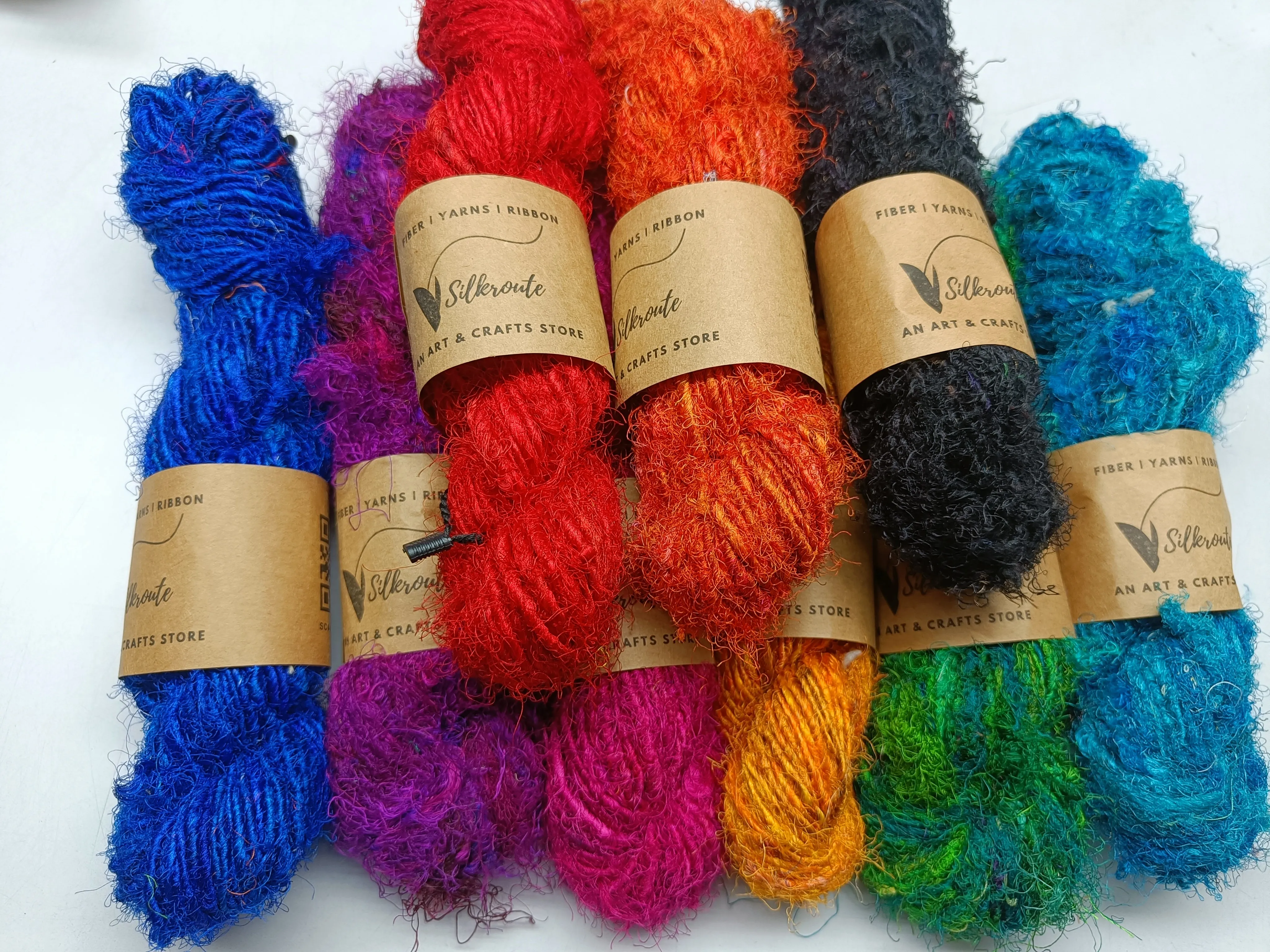 10 Colors Recycled Sari Silk Yarn Regular