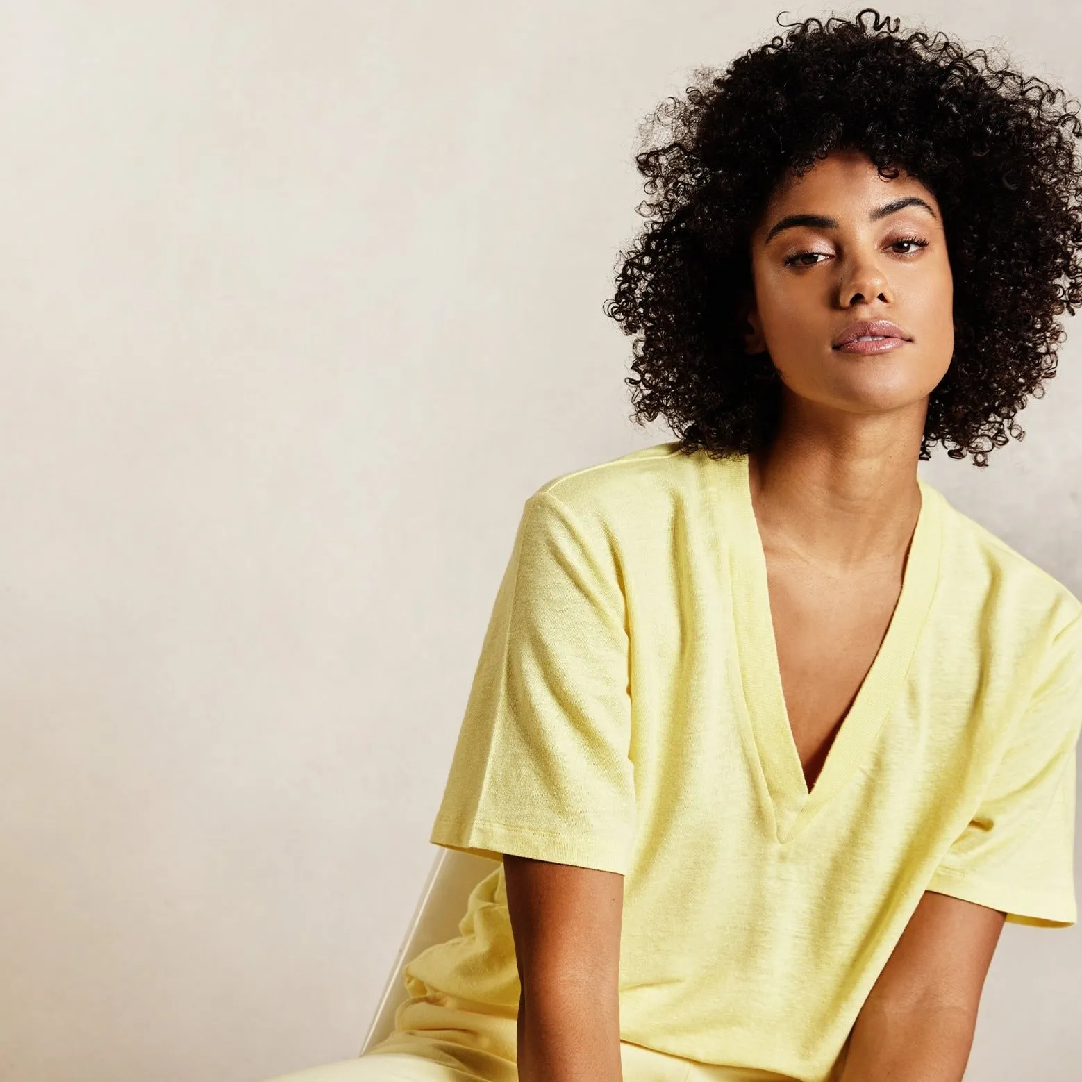 10 Days V Neck Linen Top