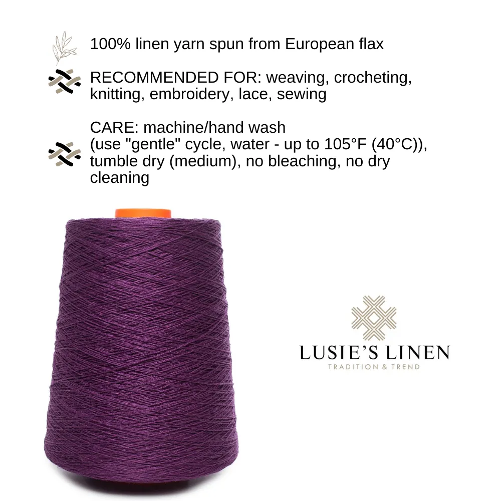 100% Linen Yarn - Reddish Purple