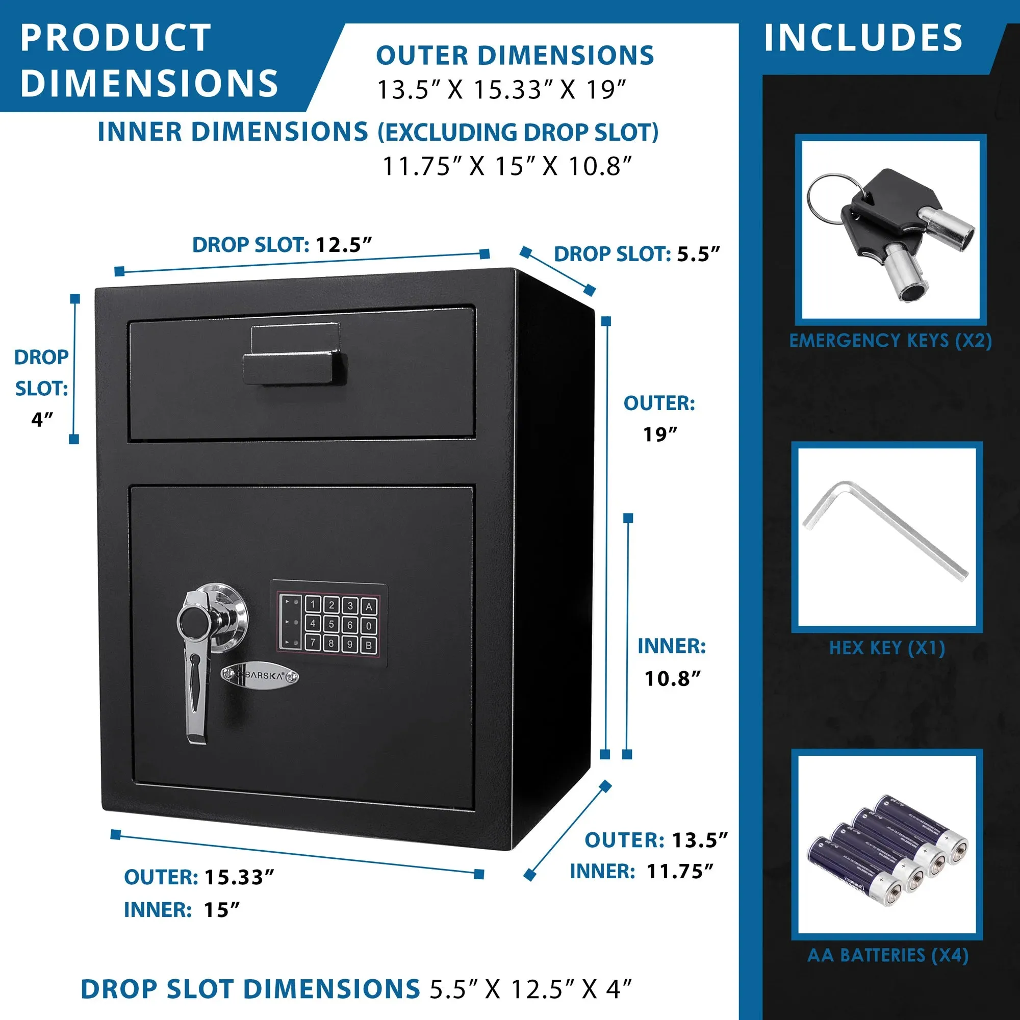 1.1 Cu. ft Keypad Depository Safe | AX11930