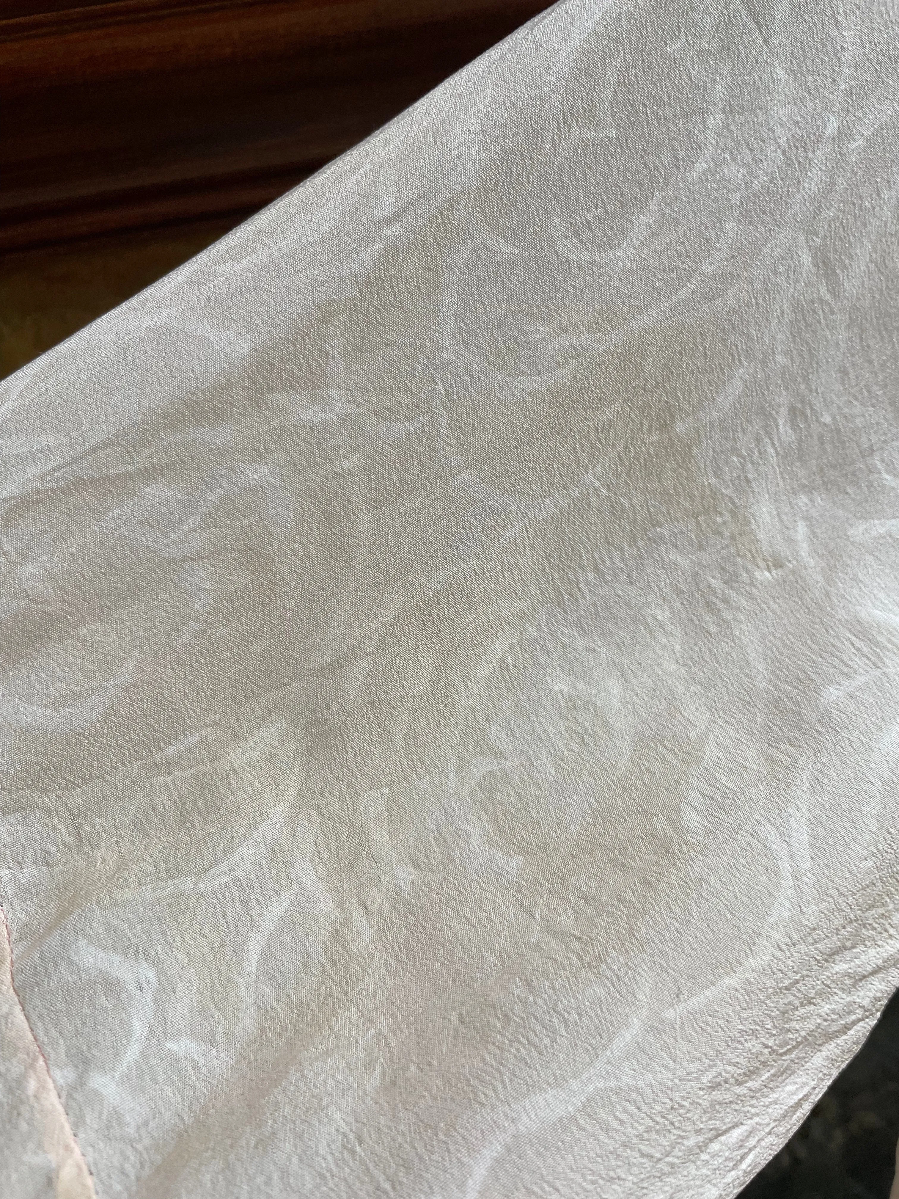 1920s Lace & Deco Floral Printed Silk Ribbon-work Robe