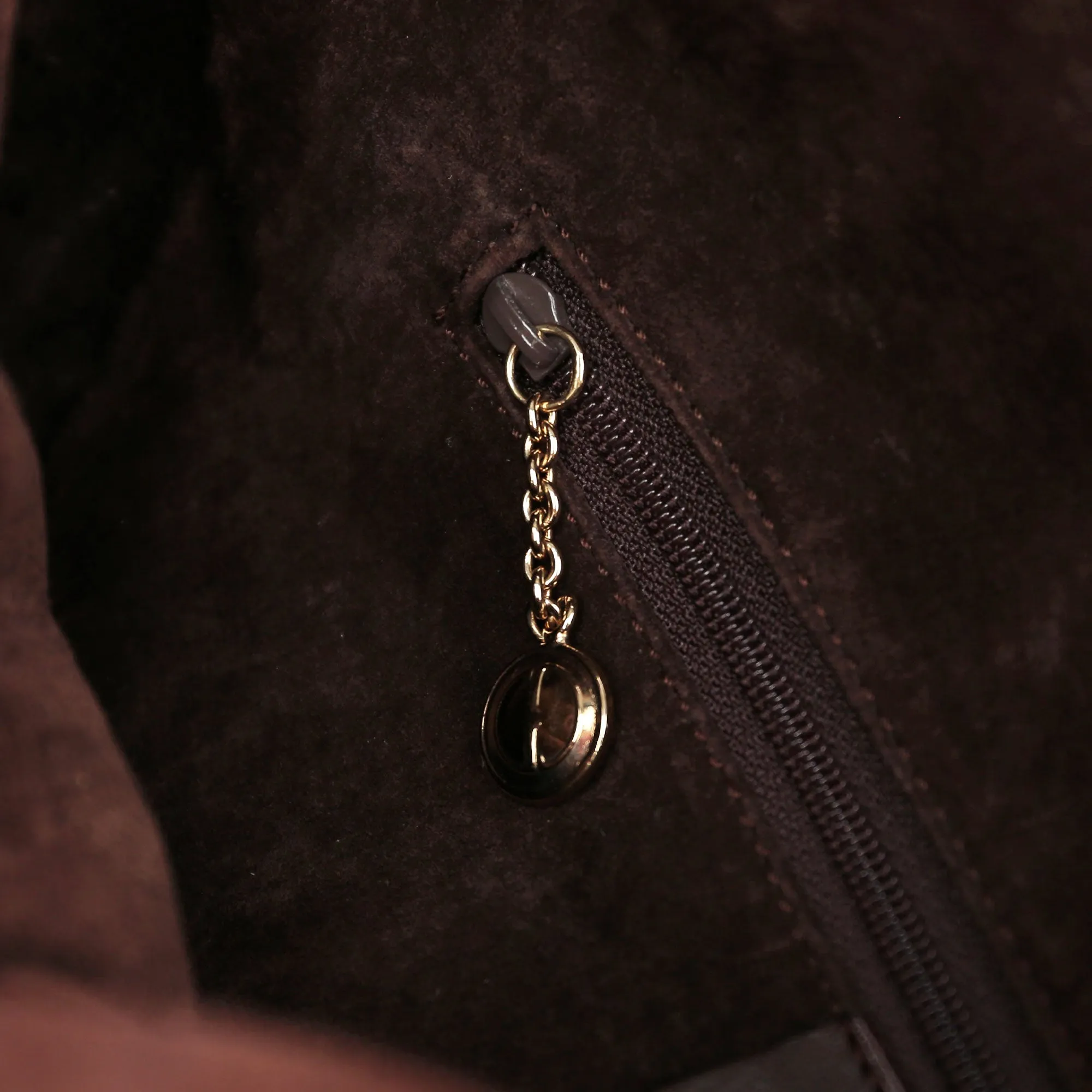 1996 Brown Woven Bamboo 2-Way Bag