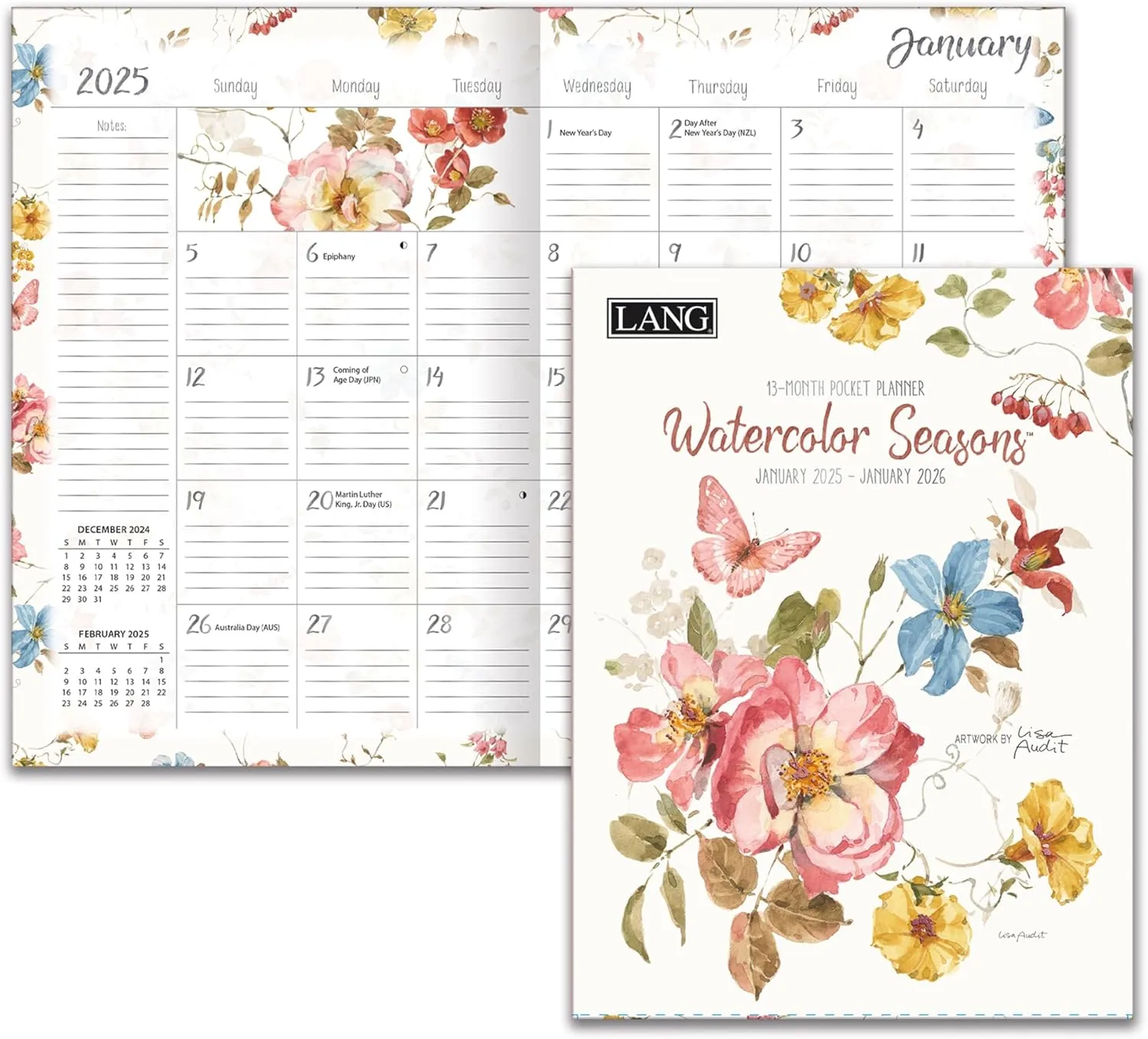2025 Lang Monthly Pocket Planner - Watercolor Seasons