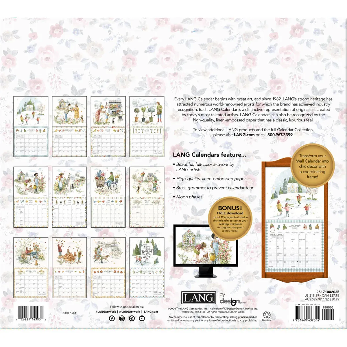 2025 Lang Wall Calendar - Blissful Moments
