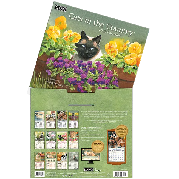 2025 Lang Wall Calendar - Cats in the Country