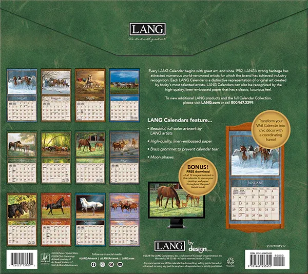 2025 Lang Wall Calendar - Horses in the Mist