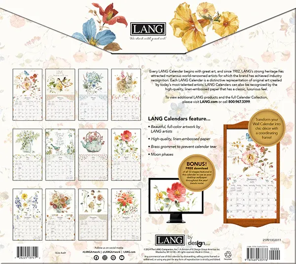 2025 Lang Wall Calendar - Watercolor Seasons