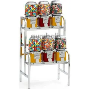 6-Unit Gumball & Bulk Candy Vending Rack