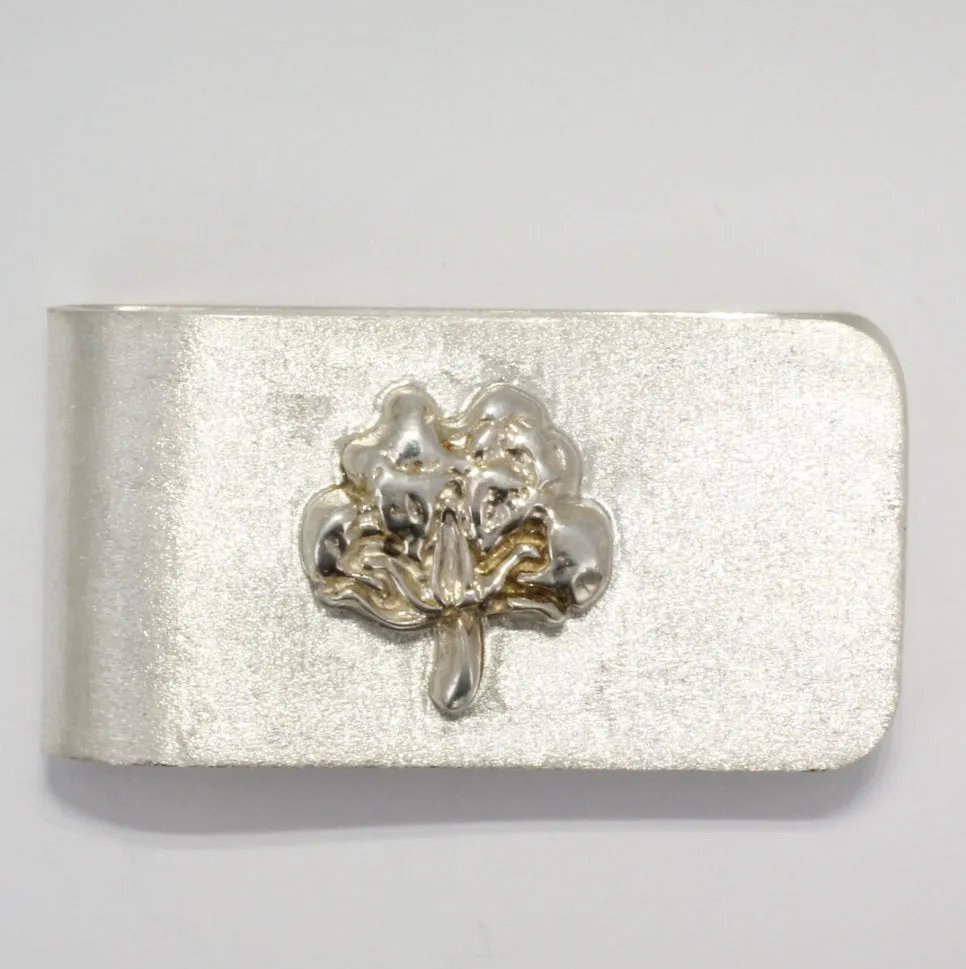 925 Sterling Silver Cotton Boll Money Clip