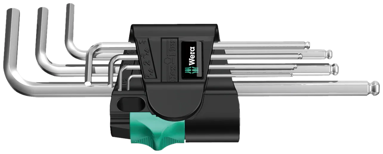 950/7 Hex-Plus 1 L-key set, metric, chrome-plated