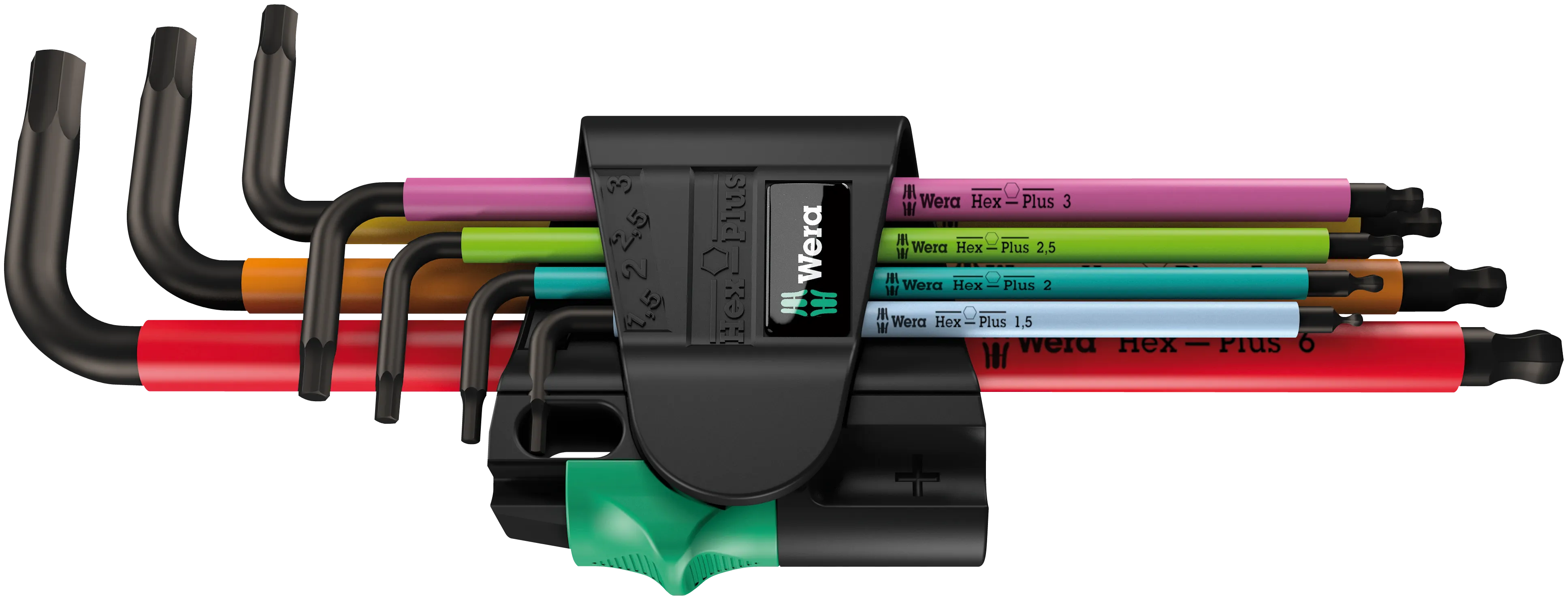 950/7 Hex-Plus Multicolour Magnet 1 L-key set, metric, BlackLaser