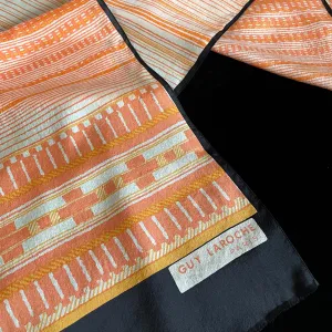 A 1970s LONG SILK SCARF BY GUY LAROCHE