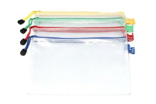 A5 Netting Case White with Coloured Zip Trim