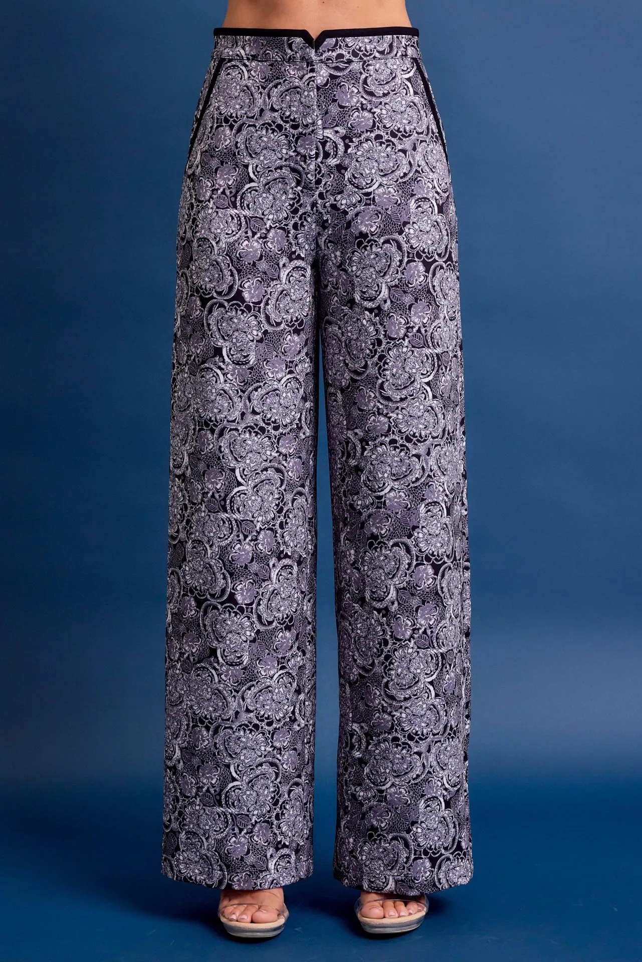 Addie Printed Vest and Pants Set with Contrast Binding