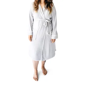 Adult Bath Robe - Storm with Cloud Trim