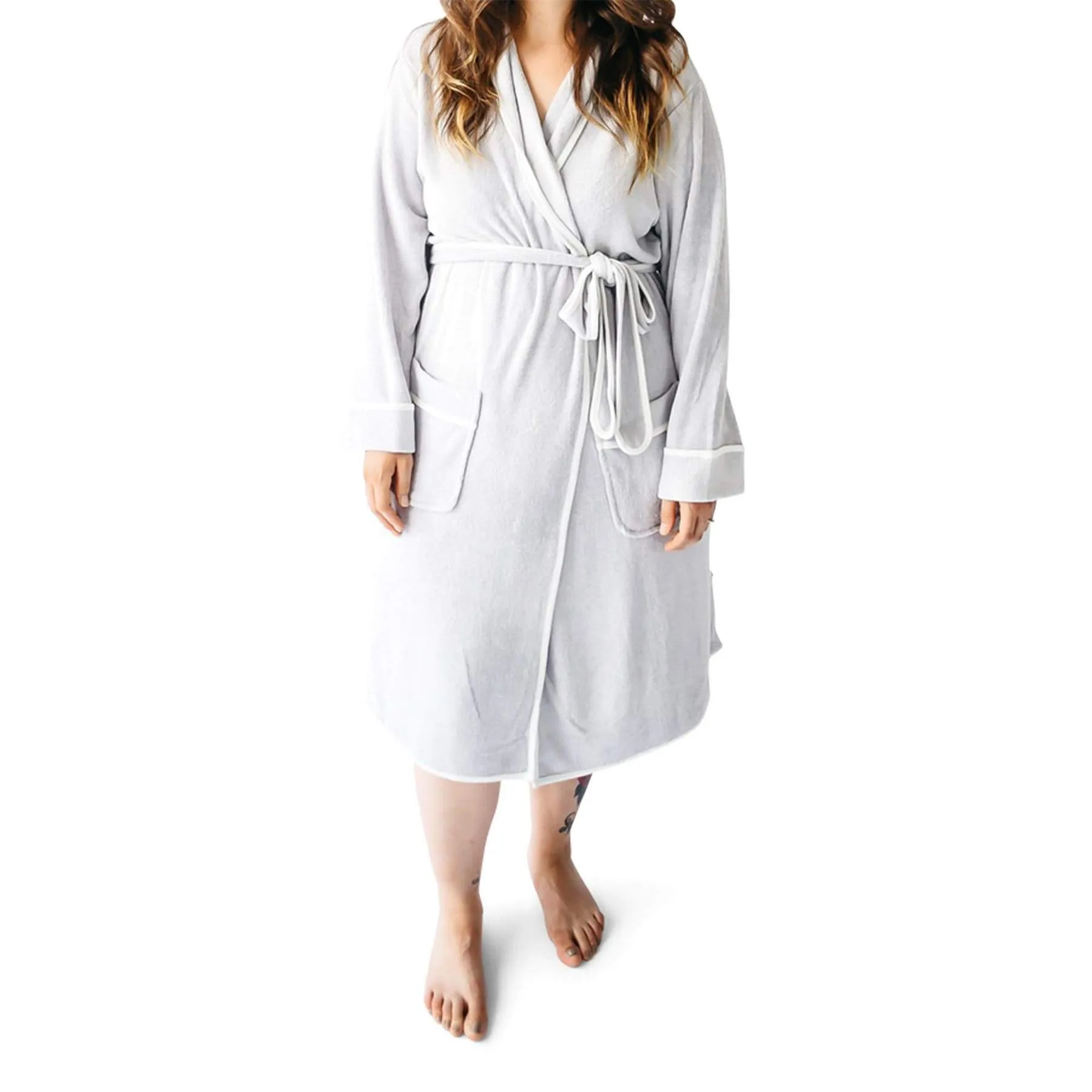 Adult Bath Robe - Storm with Cloud Trim