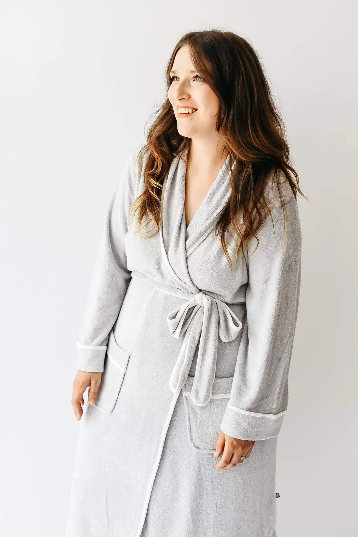 Adult Bath Robe - Storm with Cloud Trim