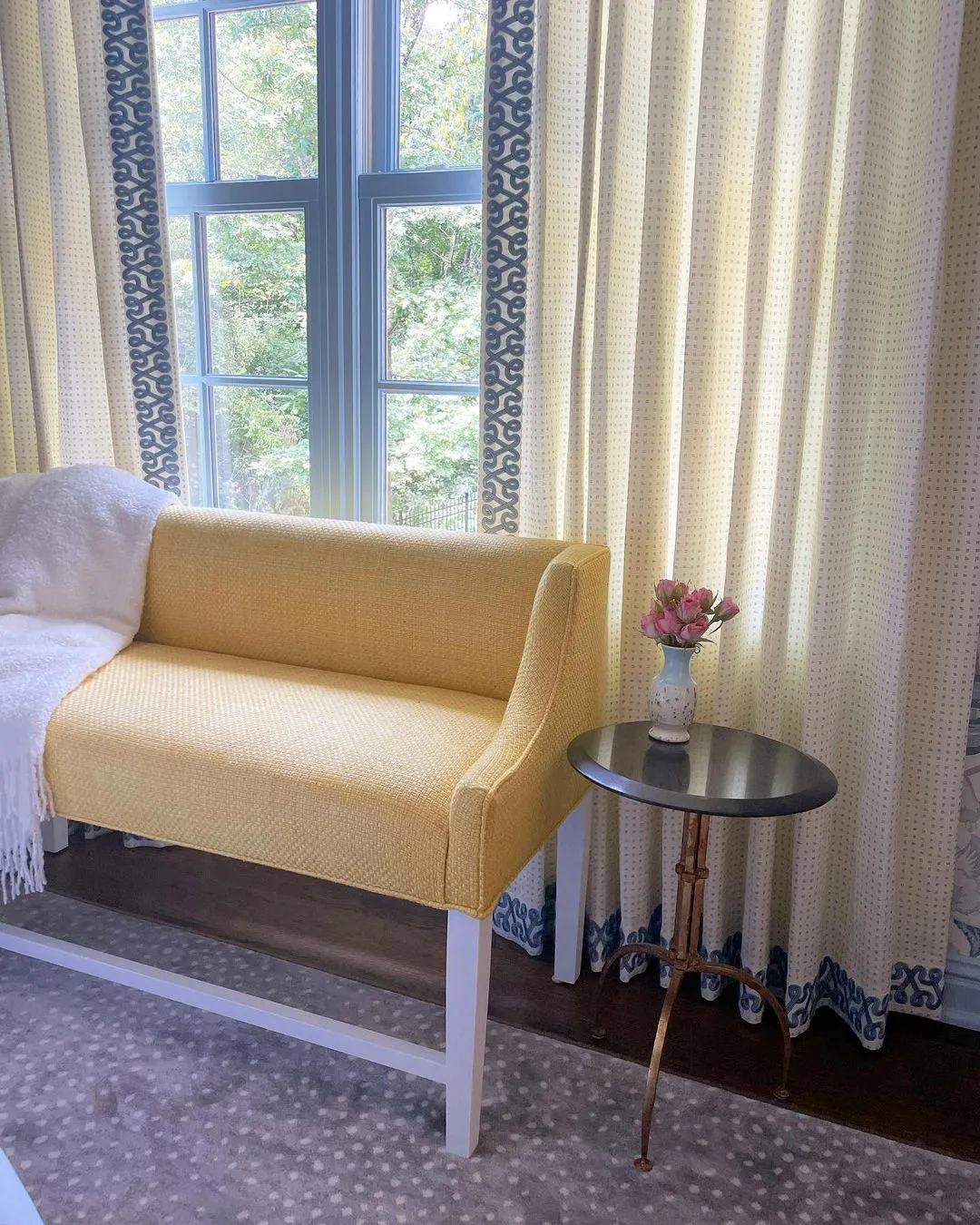 Alan Campbell Fabric: Tate - Custom Windsor Blue on Tinted Belgian Linen/Cotton