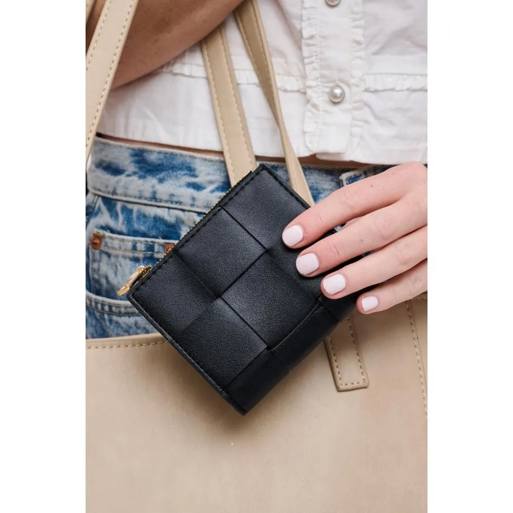 Amelie Woven Card Holder- Black