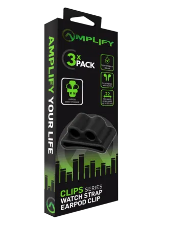 Amplify Pack Of 3 Watch Strap Clips For Earpods AMP-5070-BK