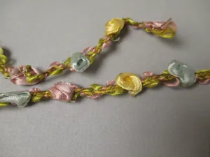 Antique Victorian Ribbon Rose Ribbon art trim