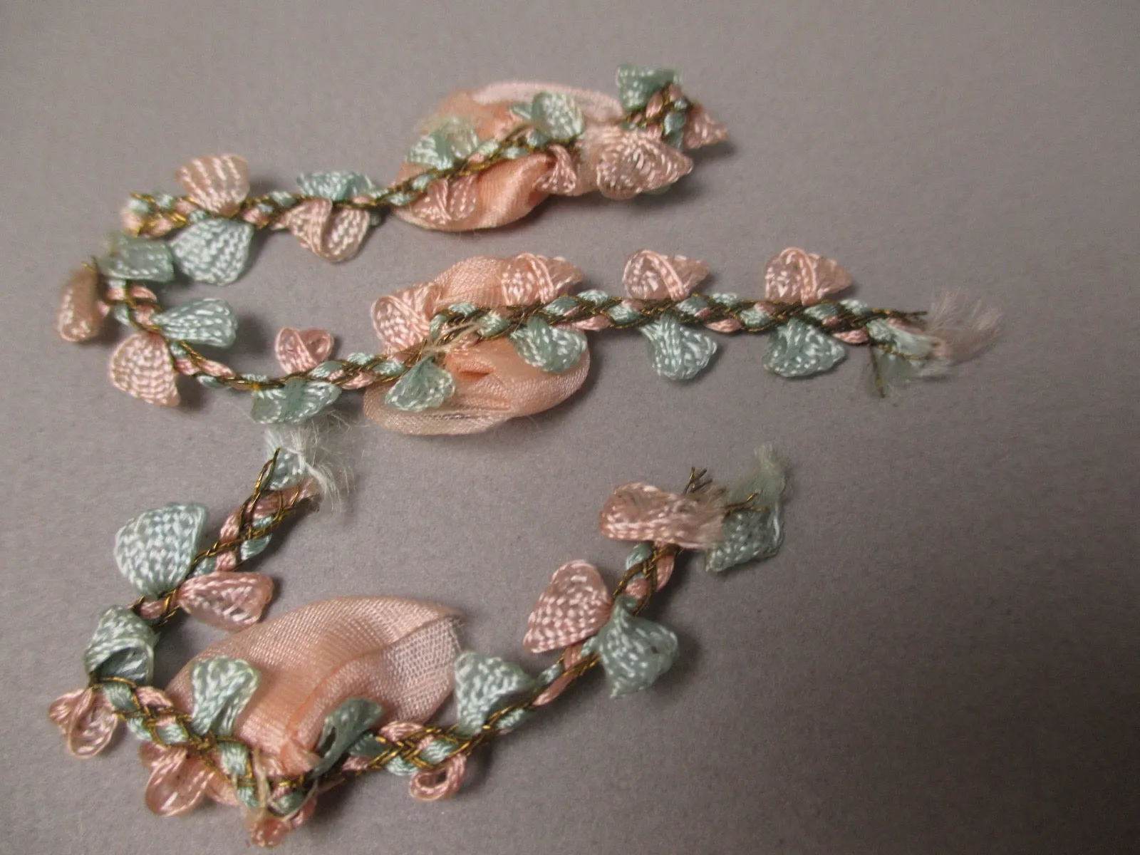 Antique Victorian Silk Rosette Ribbon Art 3 pc