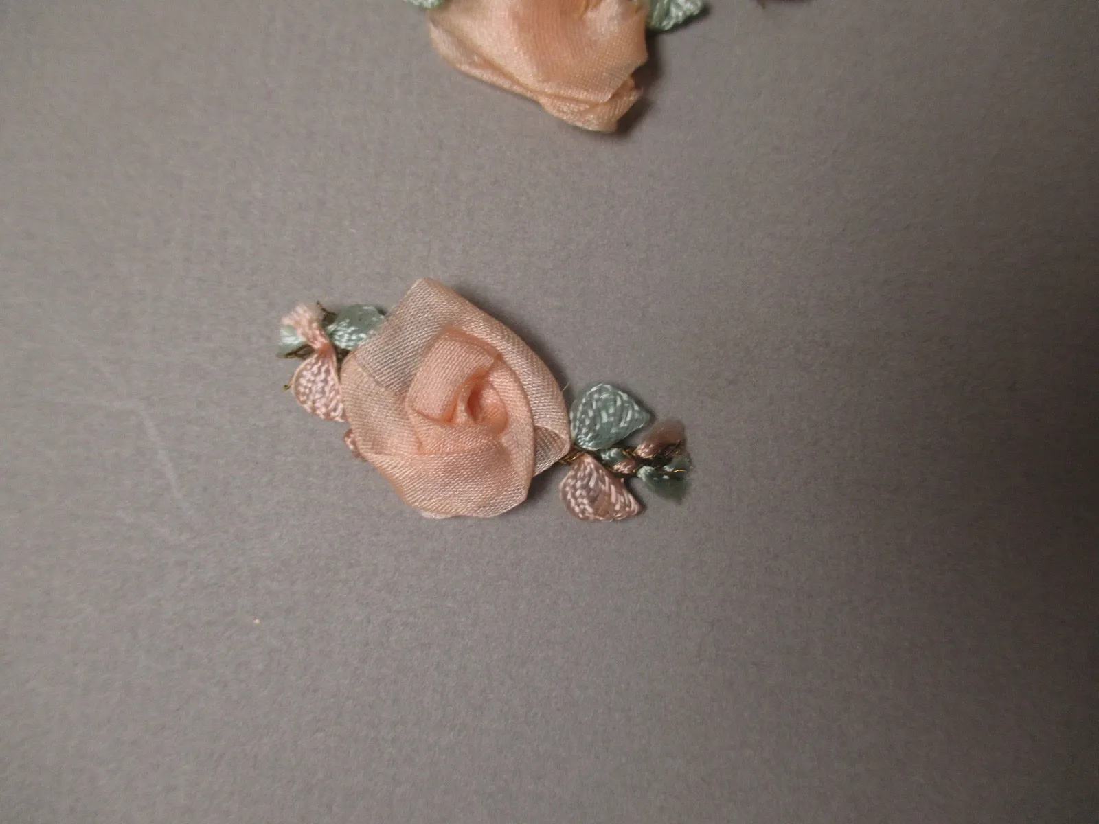 Antique Victorian Silk Rosette Ribbon Art 4 pc