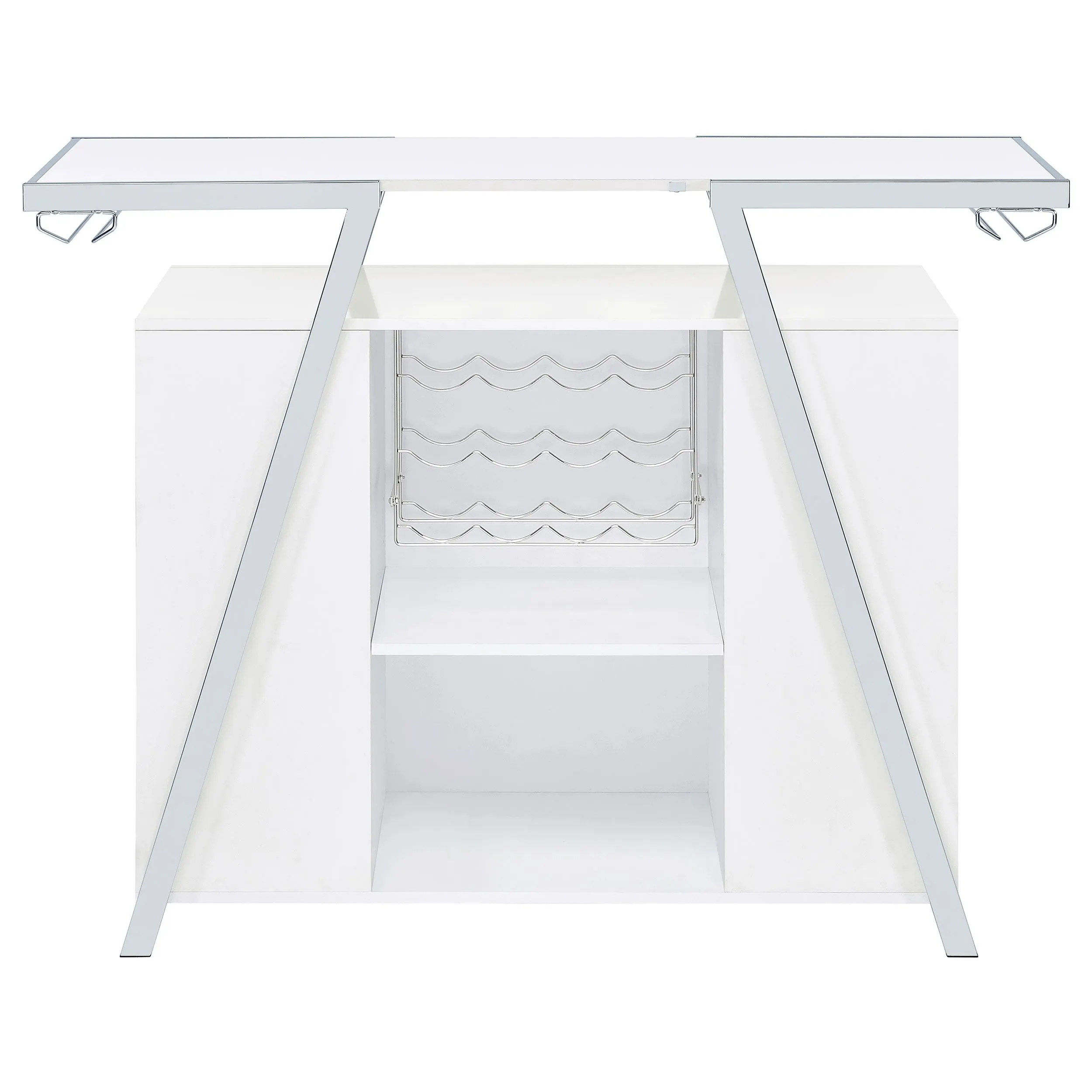 Araceli Freestanding LED Home Bar Cabinet White High Gloss
