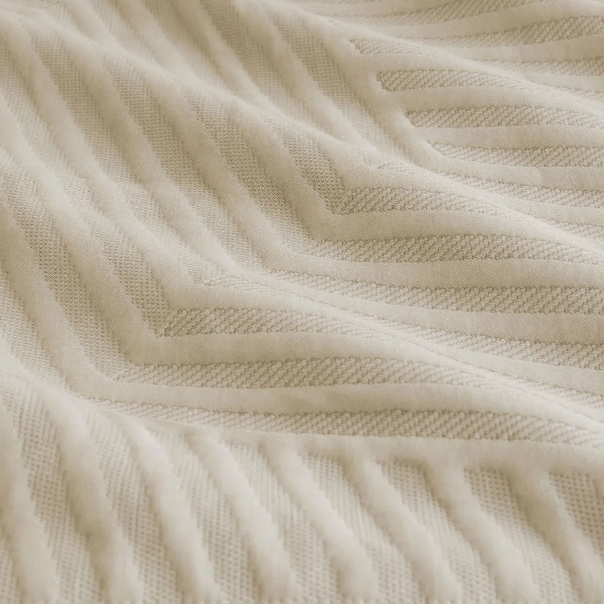 Ardor Alton Linen Jacquard Embossed Texture Geo Quilt Cover Set Queen