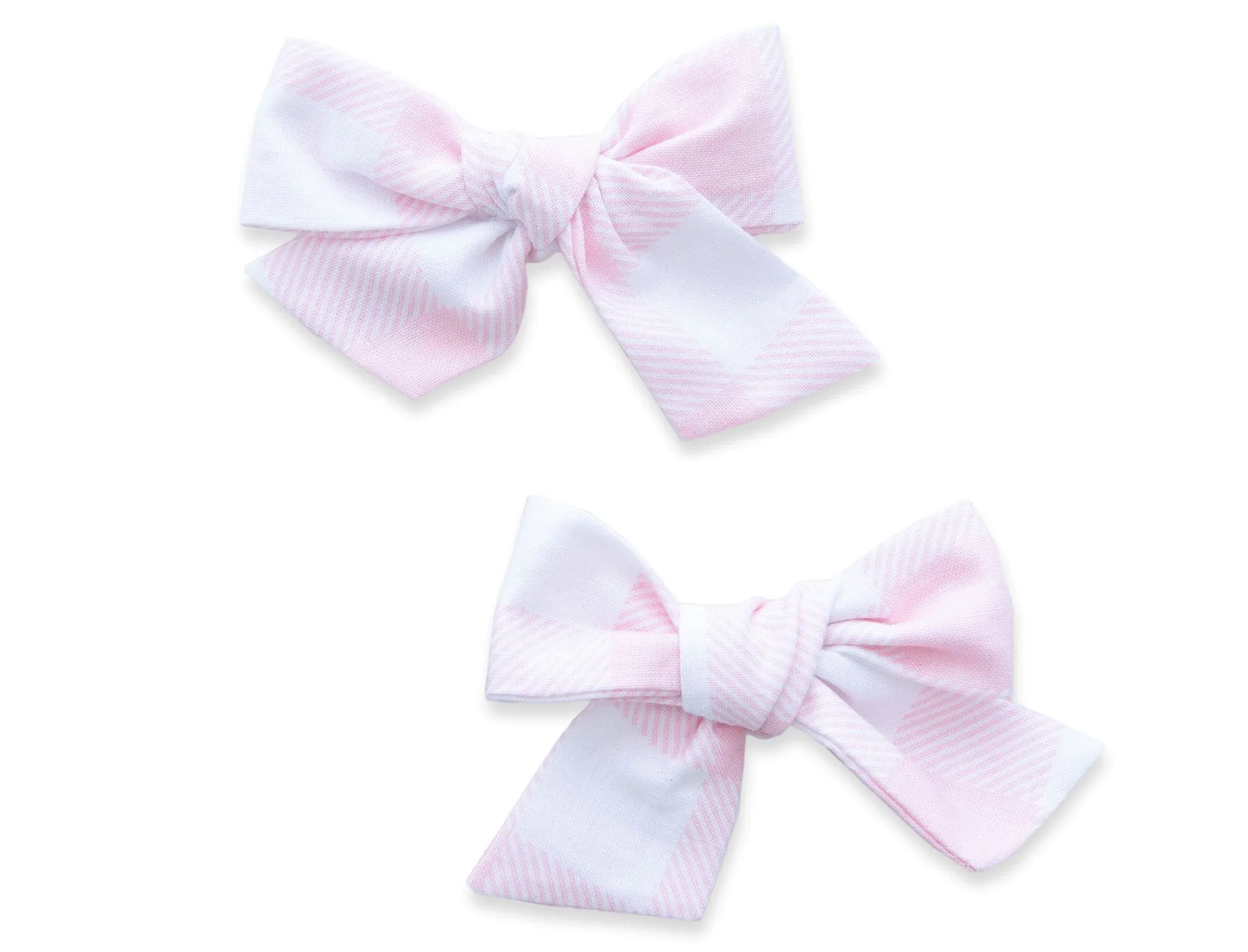 Baby Bling Big Cotton Bow Clip Set - Pink Lumberjack