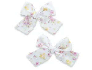 Baby Bling Big Cotton Bow Clip Set-Pink Zinnia