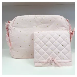 Baby Gi Pink Star & Spots Changing Bag and changing mat