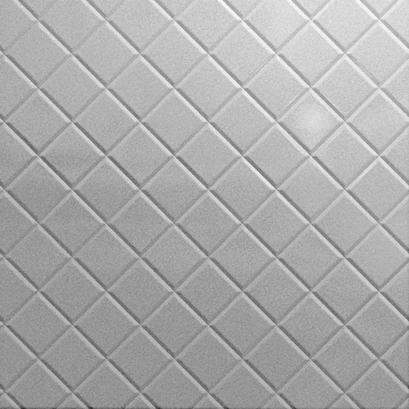 Backsplash Tile Mini Quilted Silver Mirror