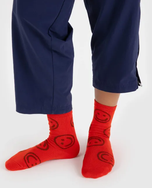 BAGGU Crew Sock Red Happy