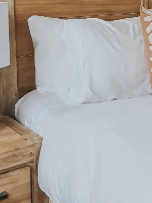 Bamboo Fitted Sheet (Queen) - White