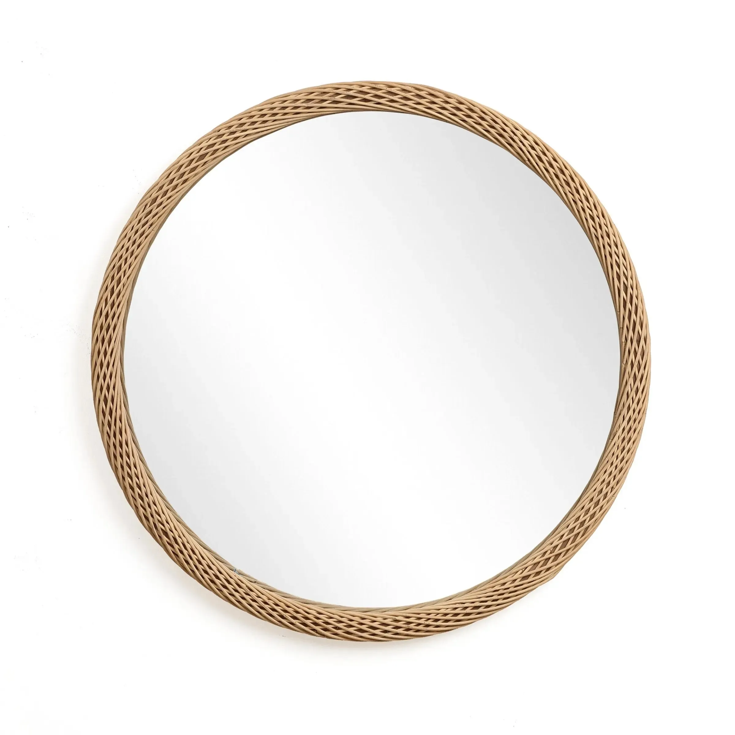 Bamboo Frame Round Accent and Vanity Wall Mirror