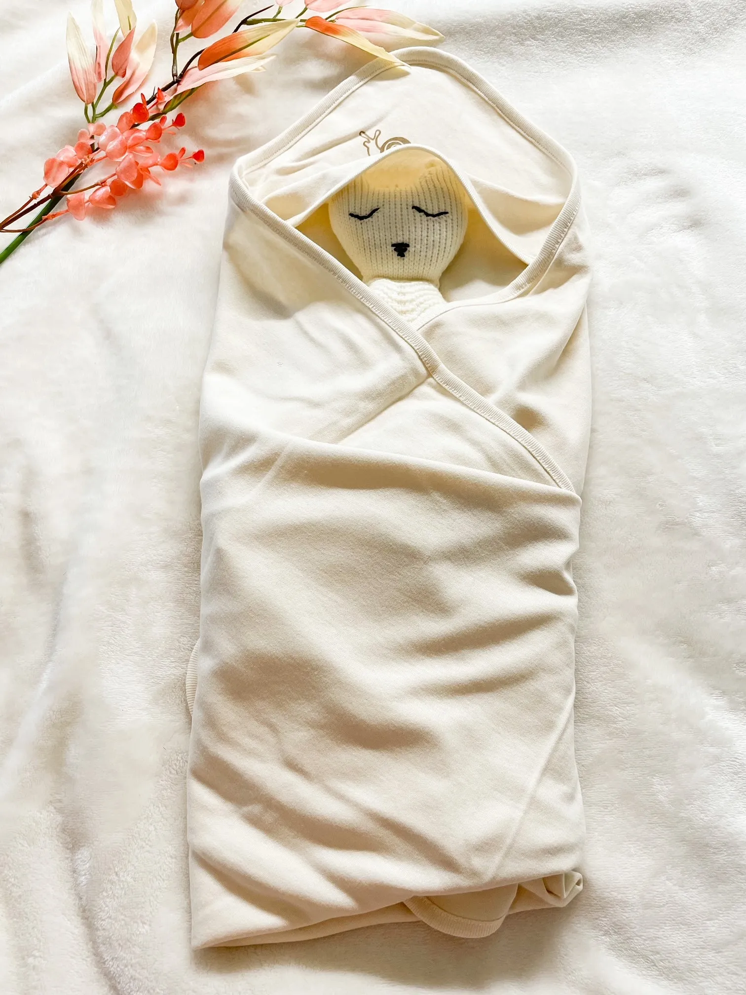 Bamboo Swaddle and Organic Cotton Hooded Swaddle - Combo Pack