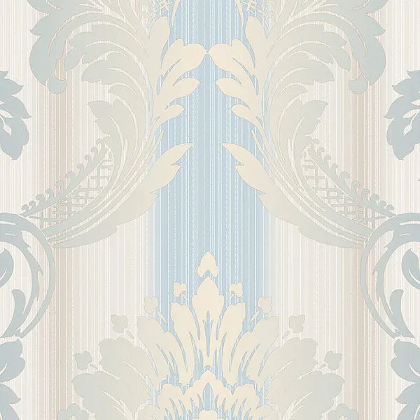 Beige Blue Sandra Damask CS35606 Wallpaper