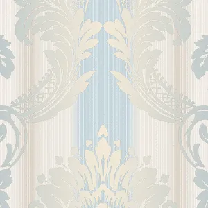 Beige Blue Sandra Damask CS35606 Wallpaper