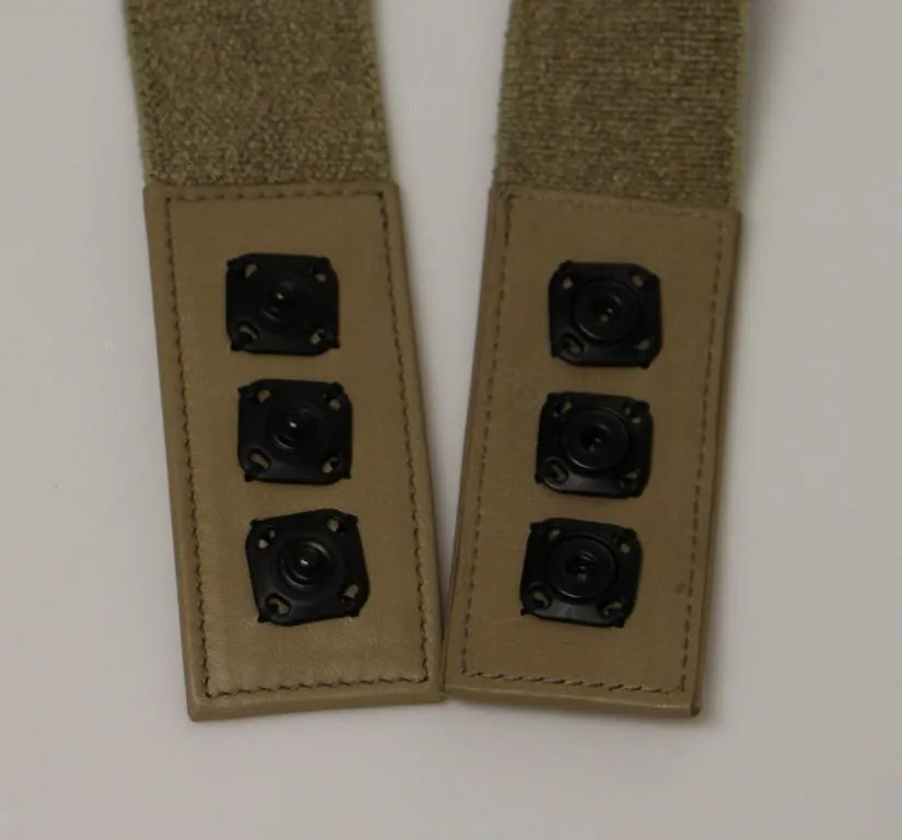 Beige Cotton Linen Logo Belt