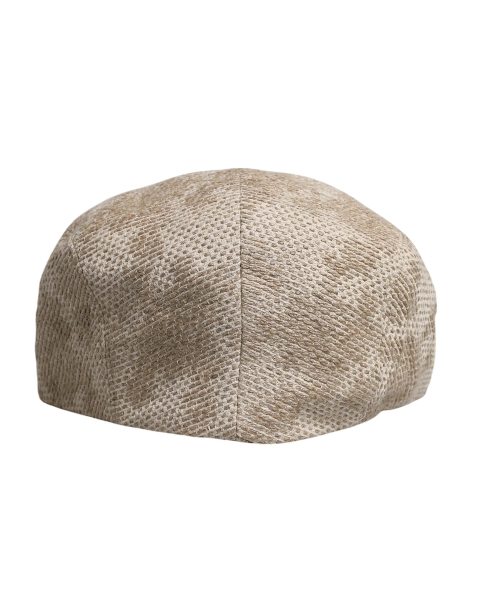 Beige Floral Linen Newsboy Hat