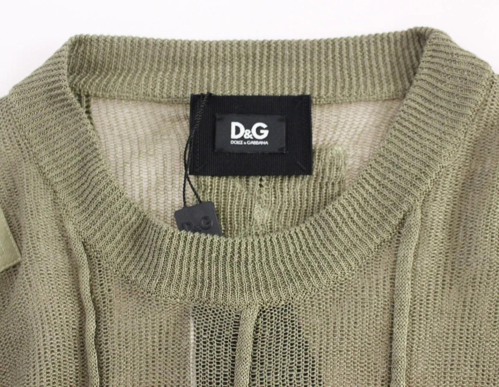 Beige Linen Flax Crewneck Sweater Pullover