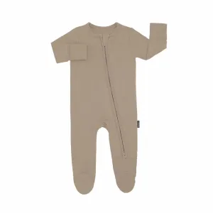 Belan.J Baby Footed Zipper Sleeper - Sandstone