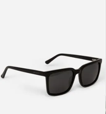 BIDLE-2 RECYCLED RECTANGLE SUNGLASSES - black or clear smoke