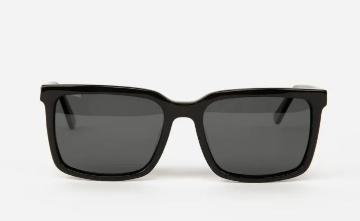 BIDLE-2 RECYCLED RECTANGLE SUNGLASSES - black or clear smoke