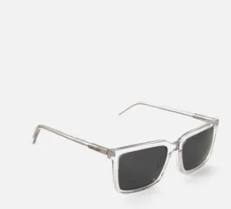BIDLE-2 RECYCLED RECTANGLE SUNGLASSES - black or clear smoke