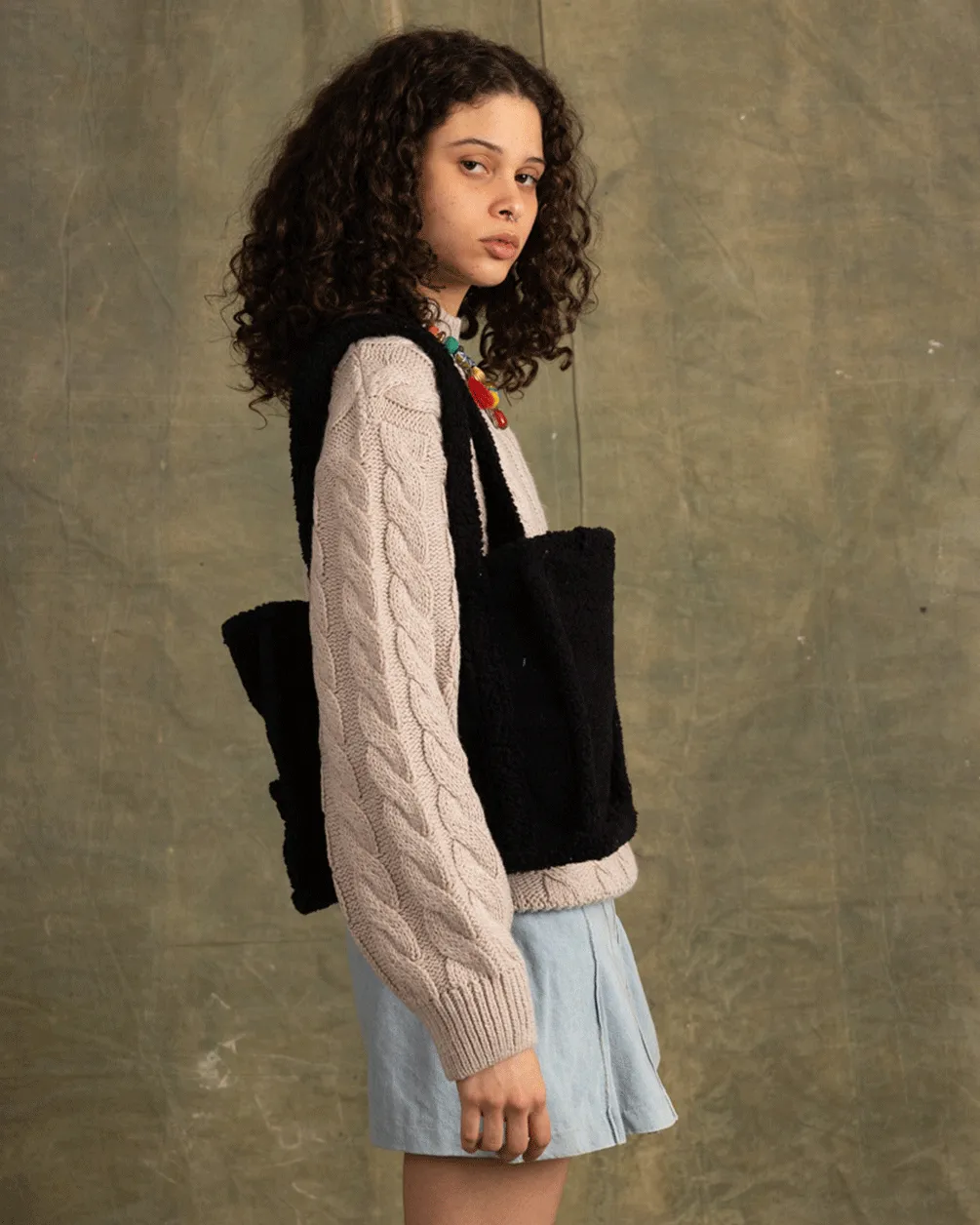 Black Boxy Tote Bag