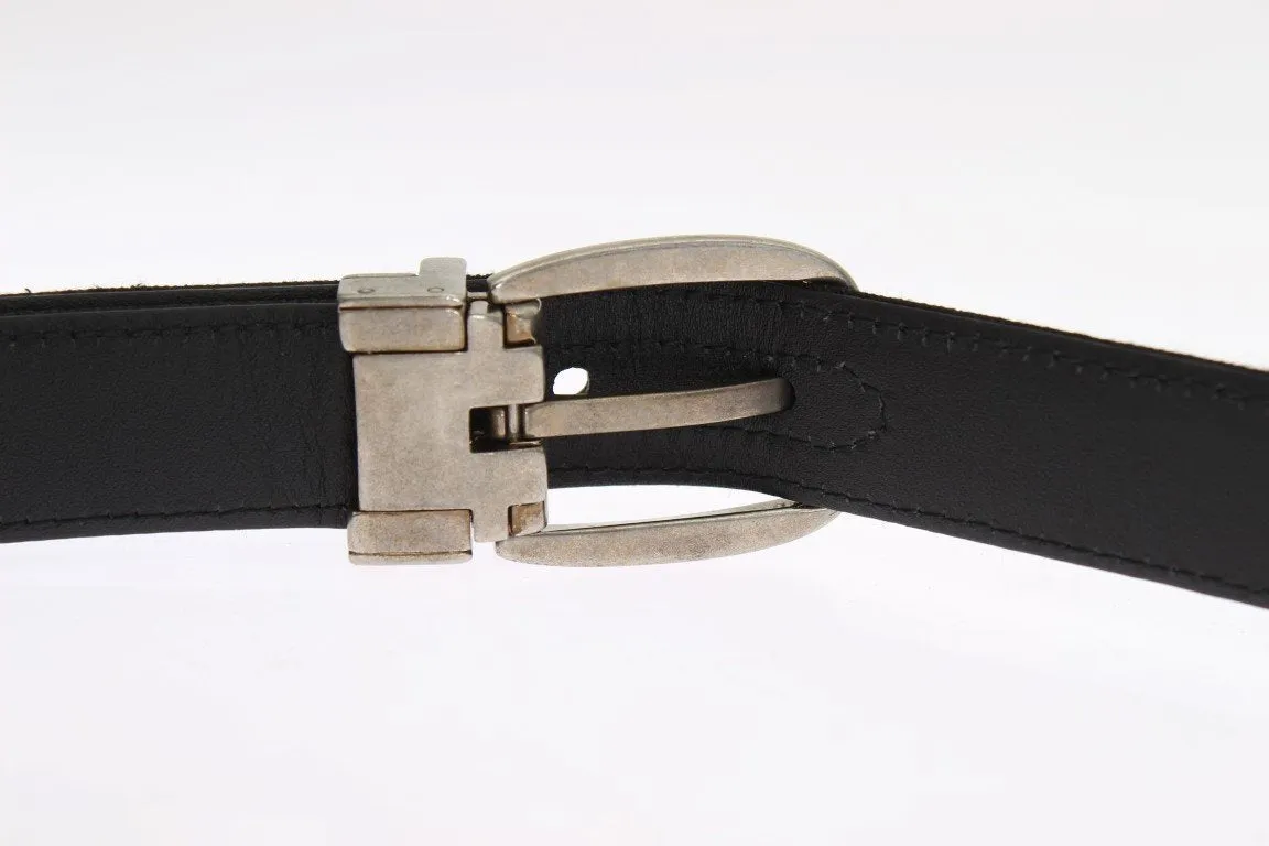 Black Linen Leather Belt